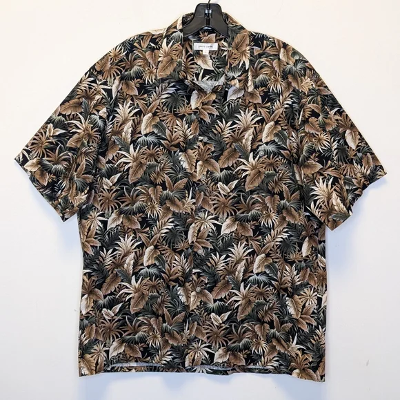 Vintage Pierre Cardin Hawaiian Shirt Tropical Print Cotton Made in Korea Resort - Picture 2 of 12